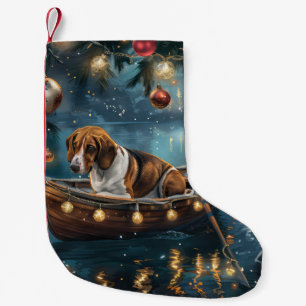 Amerikanischer Englisch Foxhound Weihnachtsfestlic Kleiner Weihnachtsstrumpf