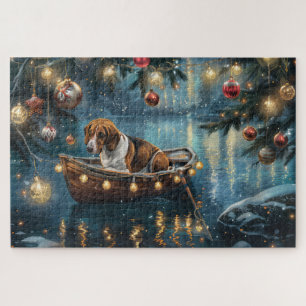 Amerikanischer Englisch Foxhound Weihnachtsfestlic Puzzle