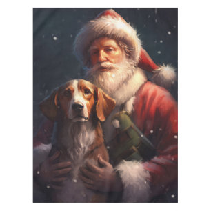 Amerikanischer Englisch Foxhound Weihnachtsmann We Tischdecke
