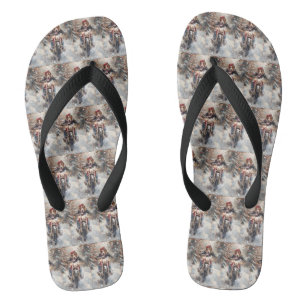 Amerikanischer English Foxhound fährt mit dem Fahr Flip Flops