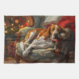 Amerikanischer English Foxhound Hund Weihnachten F Geschirrtuch