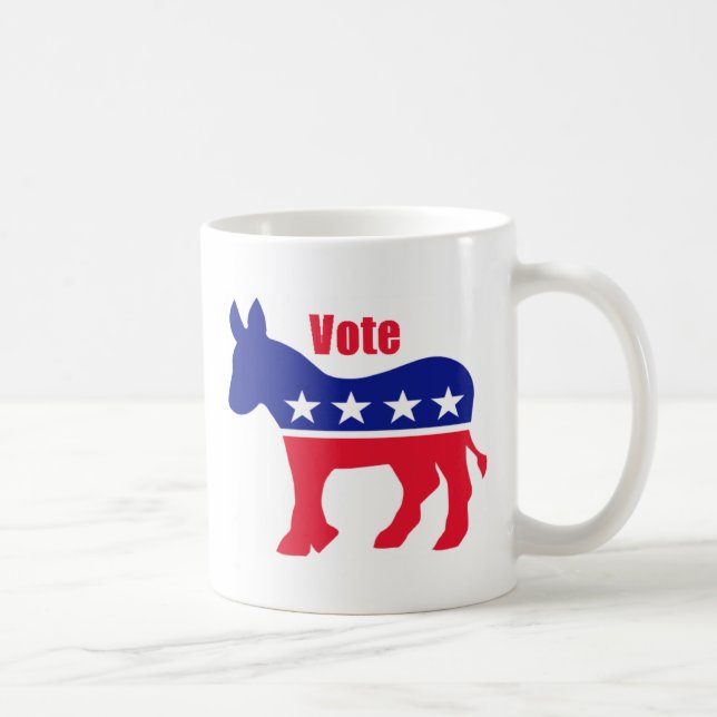 Amerikanischer Esel mit "Abstimmung " Kaffeetasse (Rechts)