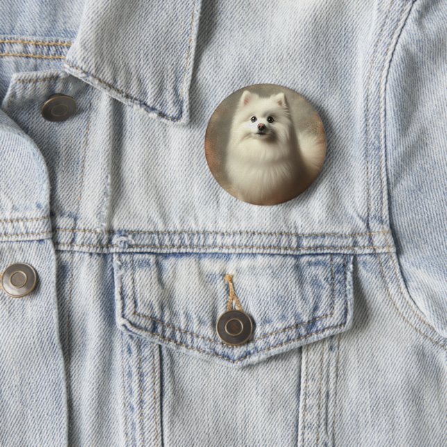 Amerikanischer Eskimo-Hund Button (Beispiel)