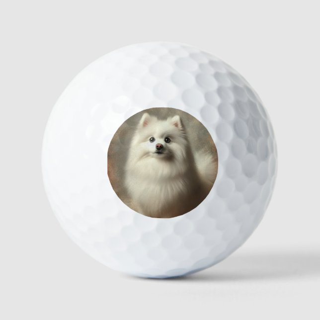 Amerikanischer Eskimo-Hund Golfball (Vorderseite)
