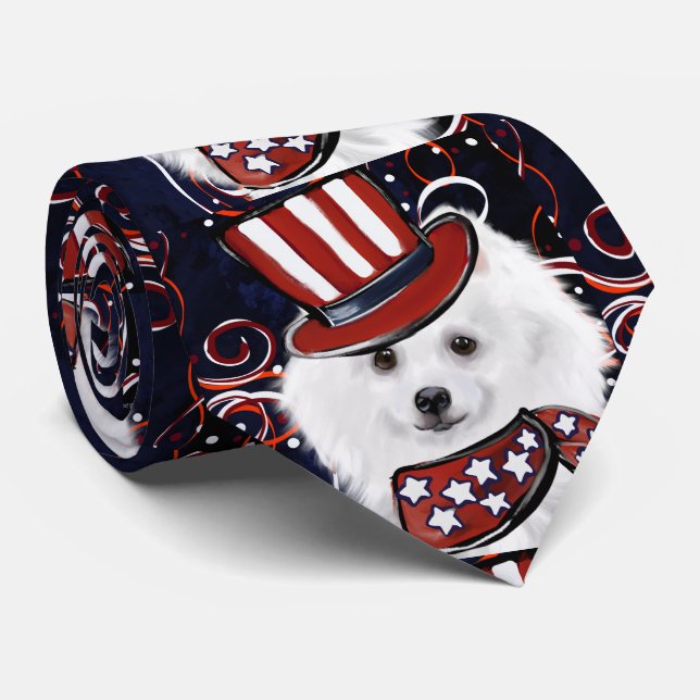 Amerikanischer Eskimo Hund  Krawatte (Gerollt)
