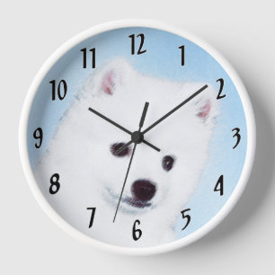 Amerikanischer Eskimo-Hund-Malerei - Originale Hun Uhr