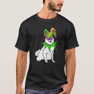 Amerikanischer Eskimo Hund Mardi Gras Maske Hat be T-Shirt