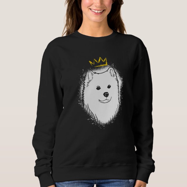Amerikanischer Eskimo Hund mit Krone   Sweatshirt (Vorderseite)