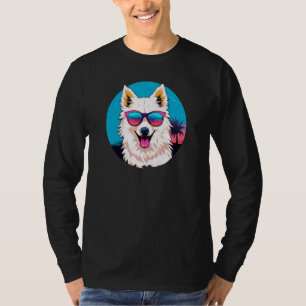 Amerikanischer Eskimo-Hund mit Sonnenbrille Retro T-Shirt