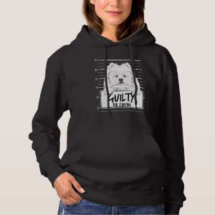 Amerikanischer Eskimo-Hund Mugshot Schuldig Hund Hoodie