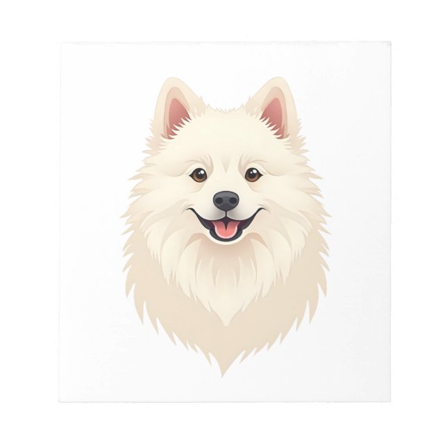 Amerikanischer Eskimo-Hund Notizblock (Vorderseite)