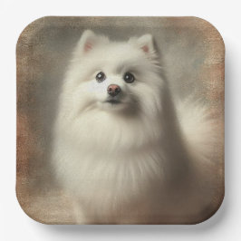 Amerikanischer Eskimo-Hund Pappteller