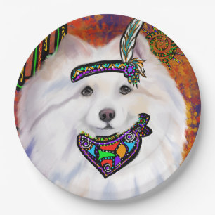 Amerikanischer Eskimo-Hund Pappteller