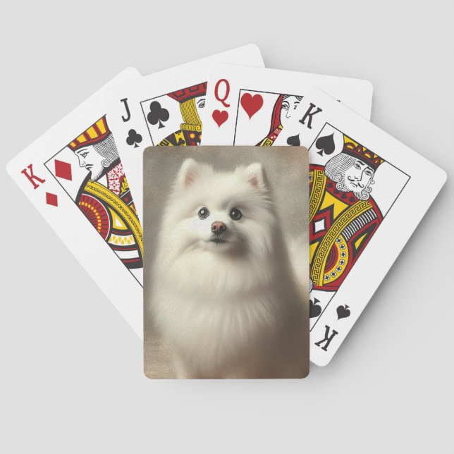 Amerikanischer Eskimo-Hund Spielkarten (Rückseite)