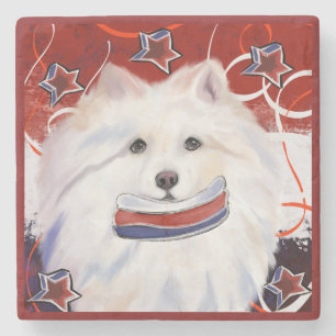 Amerikanischer Eskimo-Hund  Steinuntersetzer