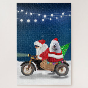 Amerikanischer Eskimo-Hund Weihnachten Weihnachtsm Puzzle