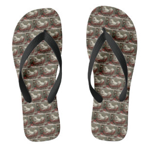 Amerikanischer Eskimo-Hund Weihnachtsfestlich  Flip Flops