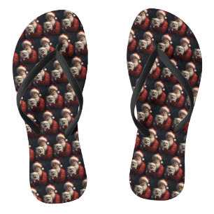 Amerikanischer Eskimo mit Santa Claus Festive Weih Flip Flops