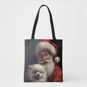 Amerikanischer Eskimo mit Weihnachtsmann Festliche