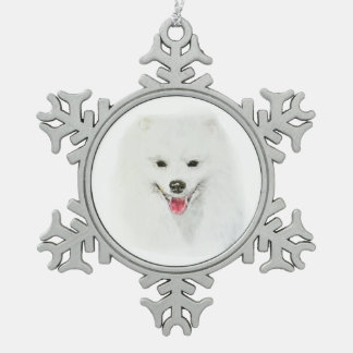 Amerikanischer Eskimo Schneeflocken Zinn-Ornament