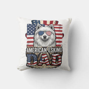 Amerikanischer Eskimo-Vater Patriotischer Vintage- Kissen