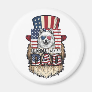 Amerikanischer Eskimo-Vater Patriotischer Vintage- Magnet