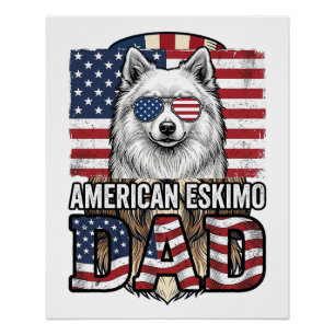 Amerikanischer Eskimo-Vater Patriotischer Vintage- Poster