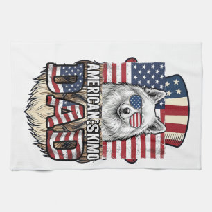 Amerikanischer Eskimovater Patriotischer Vintage-H Geschirrtuch
