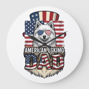 Amerikanischer Eskimovater Patriotischer Vintage-H Große Wanduhr