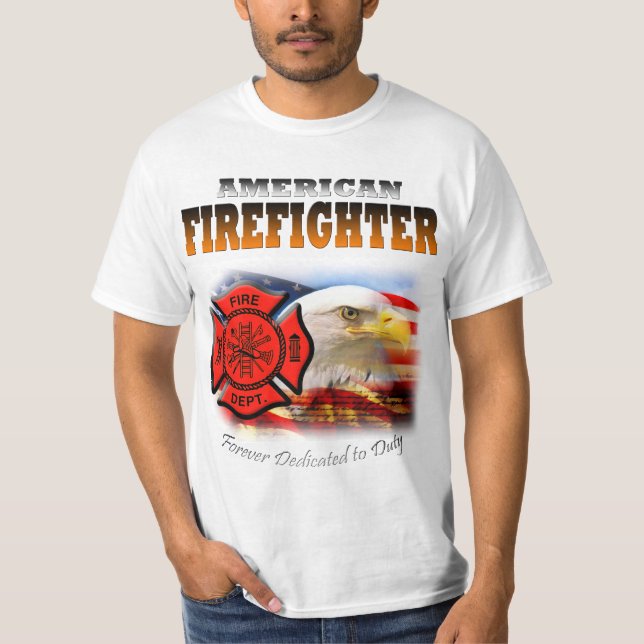 Amerikanischer Feuerwehrmann eingeweiht Aufgabe T-Shirt (Vorderseite)