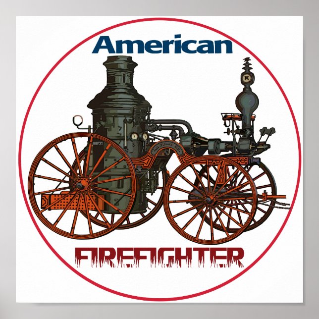 Amerikanischer Feuerwehrmann Poster (Vorne)