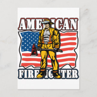 Amerikanischer Feuerwehrmann Postkarte