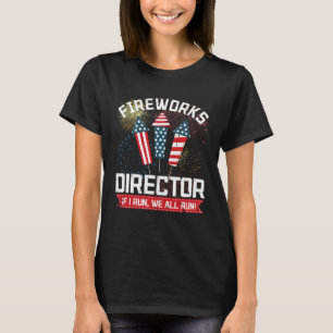 Amerikanischer Feuerwerksdirektor 4. Juli Pyrotech T-Shirt