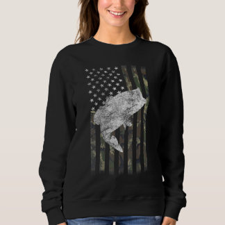 Amerikanischer Fisch Angel Patriotisch USA-Flagge  Sweatshirt