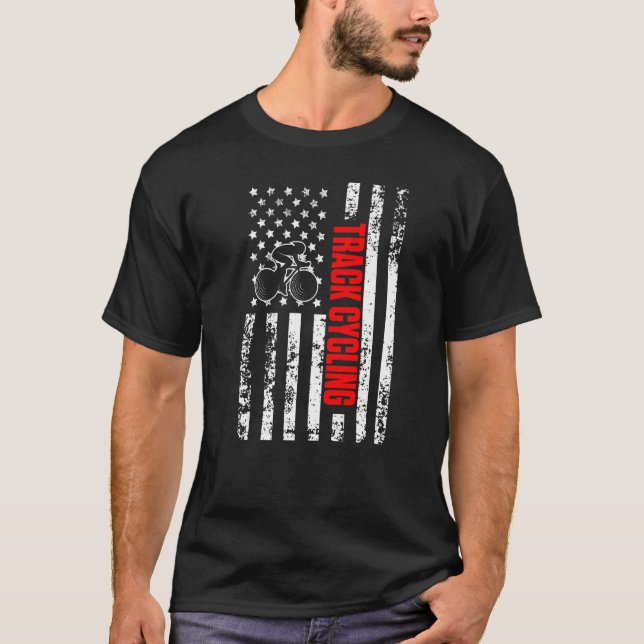 Amerikanischer Flag Bike Sports Patriotic Indoor T T-Shirt (Vorderseite)