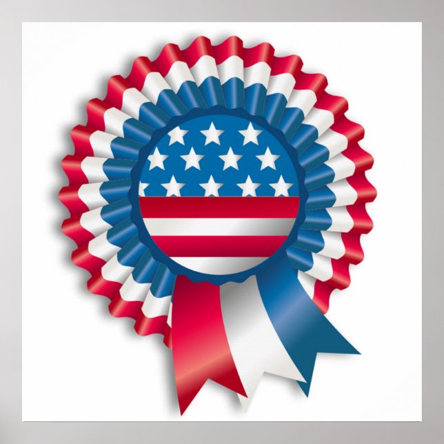 AMERIKANISCHER FLAG RIBBON BOW POSTER (Vorne)