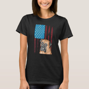 Amerikanischer Flagg Patriotischer Hund Bullmastif T-Shirt