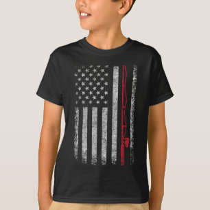 Amerikanischer Flagge Angelrute Angel Liebhaber Vi T-Shirt