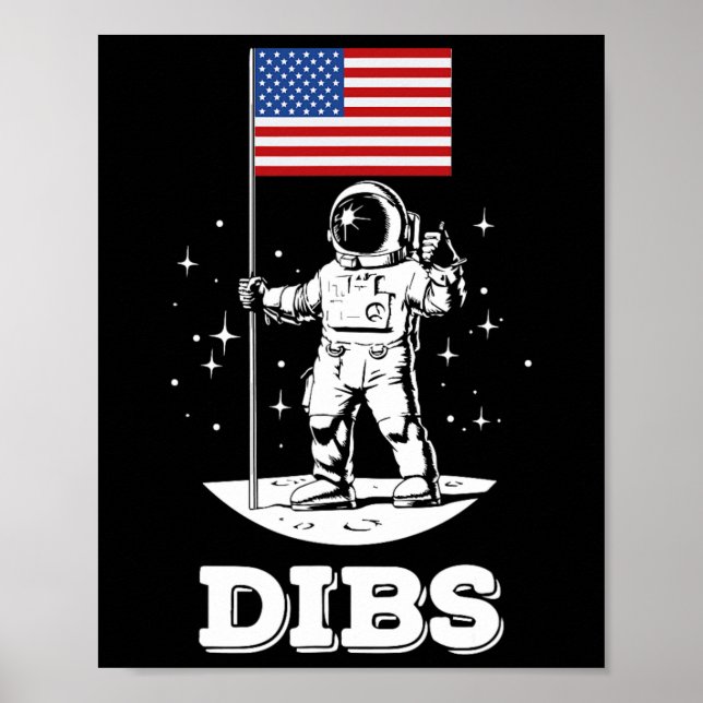 Amerikanischer Flagge Astronaut Raum 4. Juli Ameri Poster (Vorne)