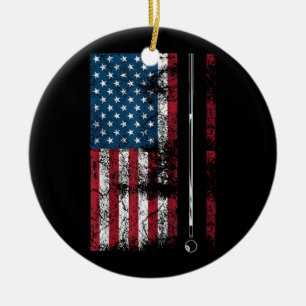 Amerikanischer Flagge Billardstock Süßes Tischspie Keramik Ornament