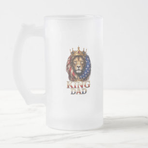 Amerikanischer Flagge Dad Löwe Mattglas Bierglas