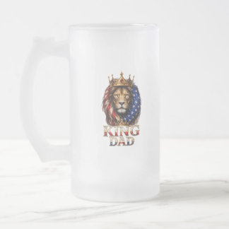 Amerikanischer Flagge Dad Löwe  Mattglas Bierglas