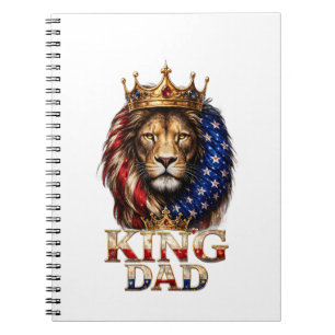 Amerikanischer Flagge Dad Löwe Notizblock