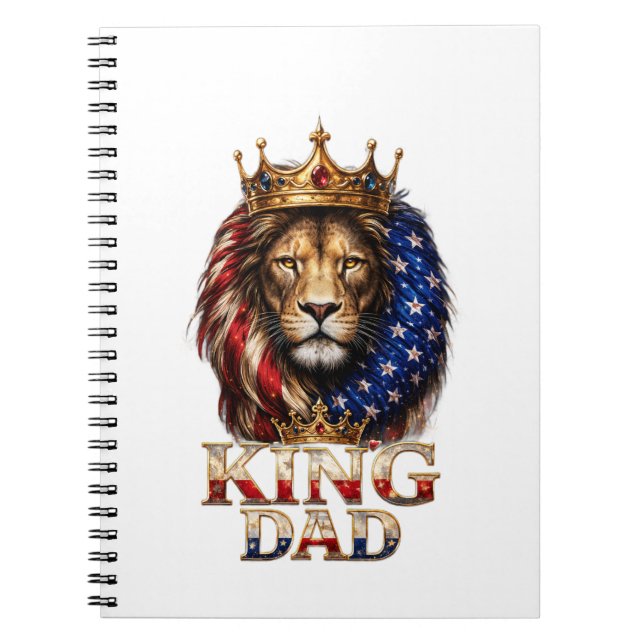 Amerikanischer Flagge Dad Löwe  Notizblock (Vorderseite)