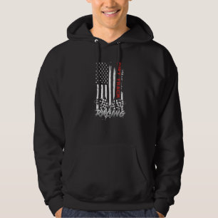 Amerikanischer-Flagge-Dirttrack-Rennwagen-Fahrradf Hoodie