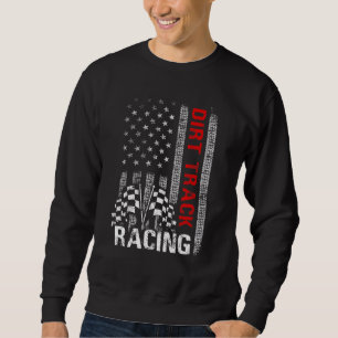 Amerikanischer-Flagge-Dirttrack-Rennwagen-Fahrradf Sweatshirt