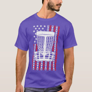 Amerikanischer Flagge Disc Golf Spieler Lustig USA T-Shirt