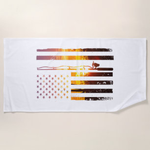 Amerikanischer Flagge Fisch Angler Fischer Fischma Strandtuch
