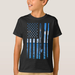 Amerikanischer Flagge Fisch Angler Fischer Lustig T-Shirt