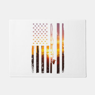 Amerikanischer Flagge Fisch Fischer Fischer Lustig Fußmatte